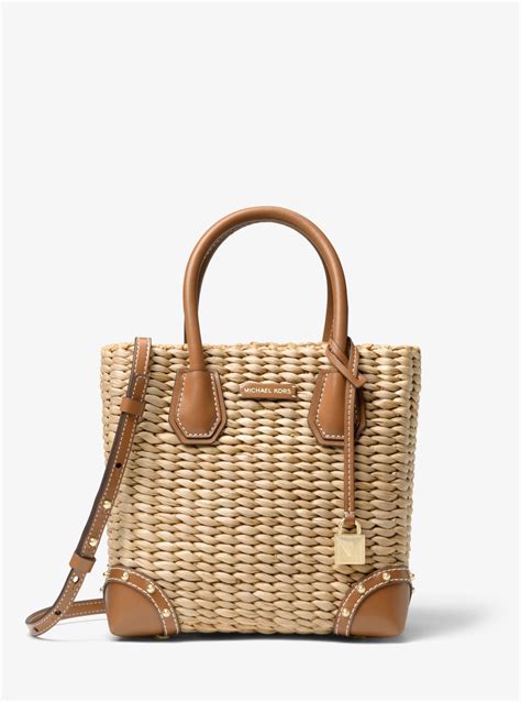 michael kors malibu straw crossbody|Malibu Large Straw Tote Bag .